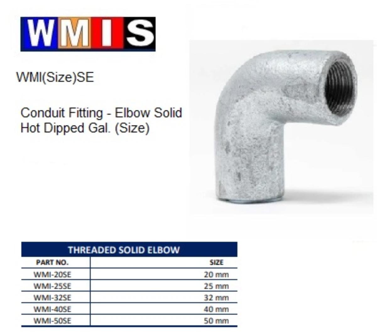 SOLID ELBOW GALVANISED 20MM